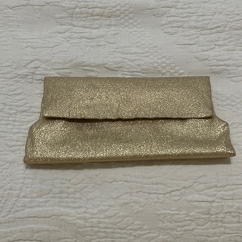 Vintage 1950s Lady Buxton Metallic Gold Folderover Clutch